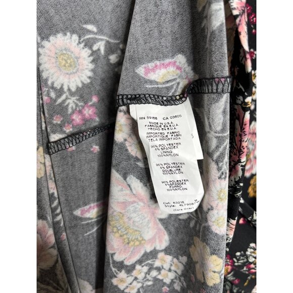 Karen Kane Floral Dress Black Pink Boho Plus Size 0X Long Sleeve - Picture 8 of 12